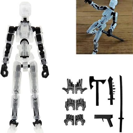 Titan 13 Action Figure, Lucky Robot 13 Action Figures, 3D Printed Multi-Articular Action Figures, Robot 13 Figure for Boy, Action Figure for Desktop Decorations (Transparently)