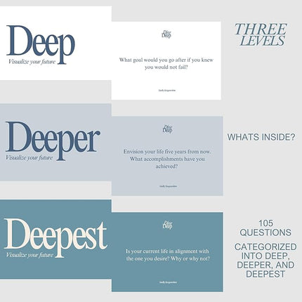 Daily Dopamine Dive Deep Conversation Cards - Get to Know Each Other Ice-Breaker | Deep & Meaningful Conversations | Card Game for Teens, Adults, Couples | Fun Family Party Game for Events & Parties