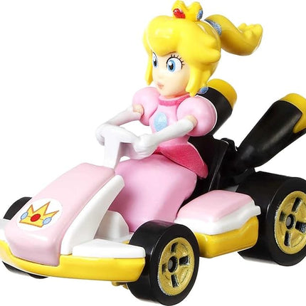 Hot Wheels Mario Kart Track Set & Toy Car, Piranha Plant Slide Playset with First-Appearance Yoshi Kart Vehicle & Gravity Launcher