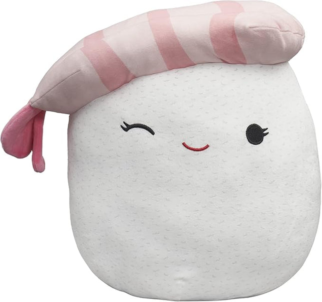 Squishmallows Original 14-Inch Large Winking Keina Shrimp Sushi - Official Jazwares Plush - Collectible Soft Squishy Stuffed Animal Toy - Add to Your Squad - Gift for Kids, Girls & Boys