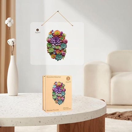 delobil Puzzles for Adults 1000 Pieces with Puzzle Saver - Succulent Wooden Puzzle Unique Liberty Adult Jigsaw Puzzles Brain Teaser Family Game Gift 28.1'' x17.3''