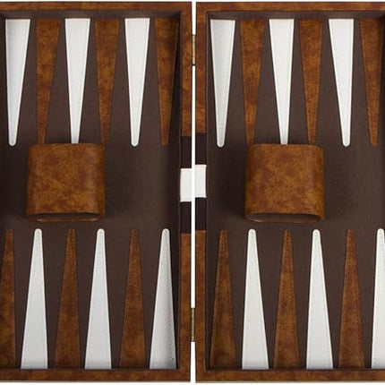 Get The Games Out Top Backgammon Set - Classic Board Game Case - 2 Players - Best Strategy & Tip Guide - Available in Small, Medium and Large Sizes (Brown, Medium)