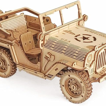 3D Wooden Puzzle - Wood Crafts Mechanical Off-Road Vehicle Building Model Kits - Wooden STEM DIY Brain Teaser Puzzle - Off-Road Vehicle 3D Puzzle Birthday Gifts Christmas