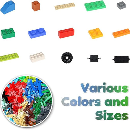 Classic Building Bricks Set, 1546 Pieces Basic Building Blocks with Wheels, STEM Creative Compatible with All Major Brands, Ideal Educational Toy for Kids Teens