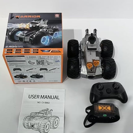 High Speed RC Cars with Water Gun, Amphibious Remote Control Car, Rc Boat Summer Water Swimming Pool Toy Cool Lights for 60 Mins Play - Ideal Gift for Boys Girls Teens Kids Orange Small