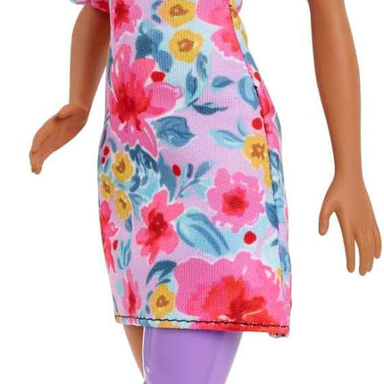 Barbie Fashionistas Doll #189 with Pink Hair & Prosthetic Leg Wearing Floral Dress & Accessories Including Sneakers & Sunglasses