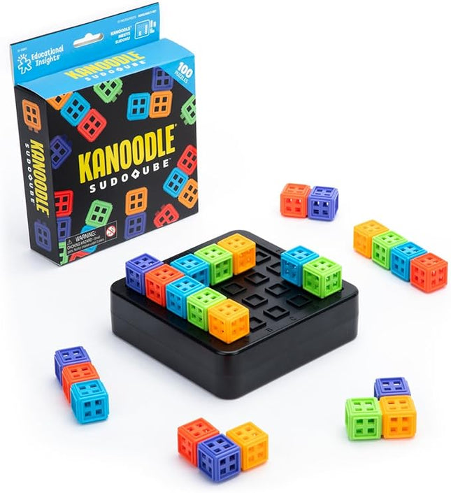 Educational Insights Kanoodle® SudoQube™ - 3D Brain Teaser Puzzle, Pocket Sudoku Game, Color Puzzles & Handheld Board Games for Travel, Gifts for Sudoku Lovers Including Kids, Teens & Adults Ages 7+