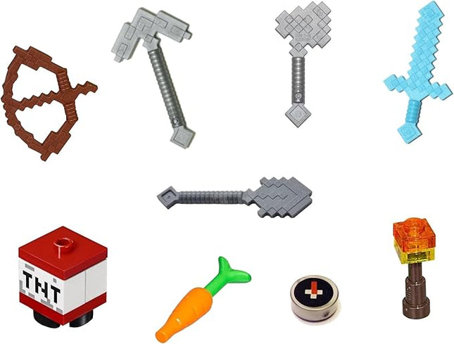LEGO Minecraft Minifigure Accessory and Weapon Pack (for Steve Alex),16 pcs