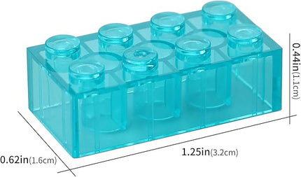 Feleph 320 Pieces Transparent Light Blue 2x4 Bricks Parts Building kit Creative Play Set Blocks Basic Toy Accessories Compatible with 3001 Major Brands