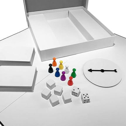 Create Your Own Board Game Set – DIY Kit with Blank Game Board, Game Pieces, Blank Cards, Dice, Spinner – Build Your Own Game for Family Board Games