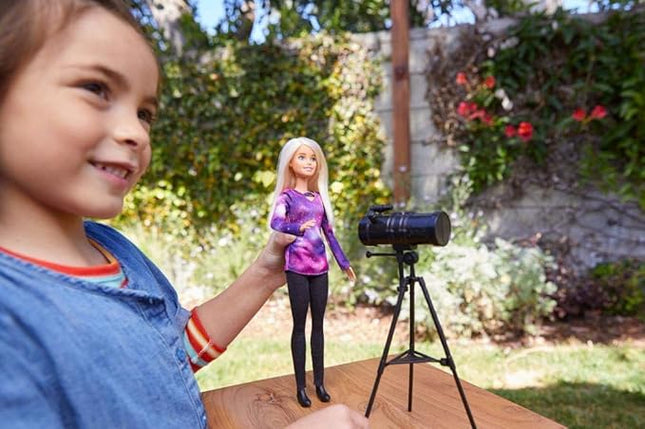 BarbieAstrophysicist Doll, Blonde with Telescope and Star Map, Inspired by National Geographic