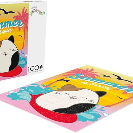 Buffalo Games - Squishmallow - Squishmallow Summer - 100 Piece Jigsaw Puzzle for Families -Challenging Puzzle Perfect for Game Nights - Finished Size is 15.00 x 11.00