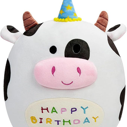 Cow Plush Toy 12 Inch Cute Cow Birthday Stuffed Animal Soft Cow Plushies Pillow Doll Gifts for Kid Toddlers Home Room Decoration (Cow Plush)