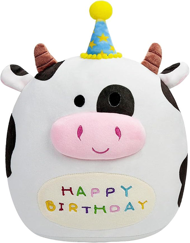 Cow Plush Toy 12 Inch Cute Cow Birthday Stuffed Animal Soft Cow Plushies Pillow Doll Gifts for Kid Toddlers Home Room Decoration (Cow Plush)