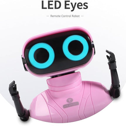 GILOBABY Remote Control Robot Toy for Kids 3-5 Years, Flashing LED Eyes, Dancing and Flexible Moves, Auto Demo Mode, Gift for Girls (Pink)