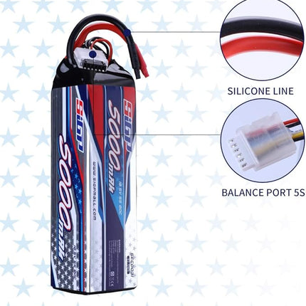 Not Yet SIGP 5S Lipo Battery 5000mAh 18.5V 80C Soft Pack for RC Helicopter Airplane FPV Drone Quadcopter Racing Hobby