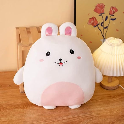Soft Flat Rabbit Plush Hugging Pillow Cute White Rabbit Stuffed Animal Bunny Plushies Toys Kids Bunny Anime Cushion for Birthday, Valentine's Day, Christmas...12 Inch