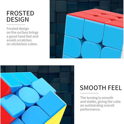 CFMOUR Speed Cube 2x2 3x3 Set - Moyu Meilong 2C+3C Stickerless Magic Cubes Bundle | Fast, Smooth and Durable Puzzle Cube Brain Toy Games for Kids&Adults