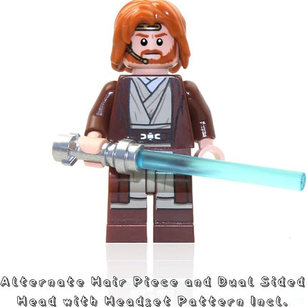 LEGO Star Wars Episode 2 Clone Wars Minifigure - OBI-Wan Kenobi (Brown Robe and Hood) with Lightsaber Limited Edition
