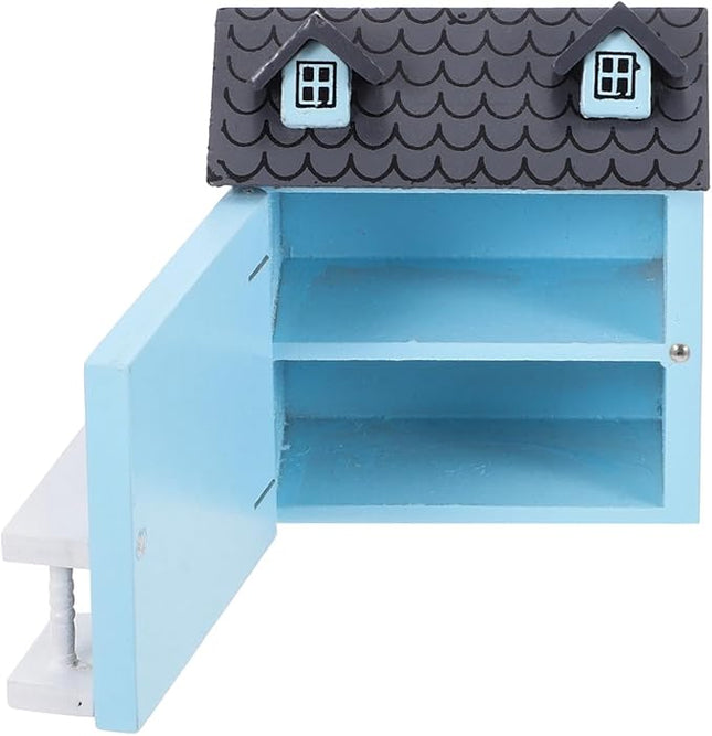 Toyvian Miniature Wooden Dollhouse Kit - Christmas Village Houses & Tiny Toy House Model