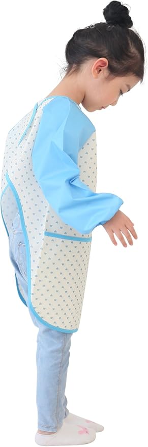 Kids Waterproof Art Smock – Long Sleeve Apron for Painting, Baking, Sensory Play (Ages 1–10)