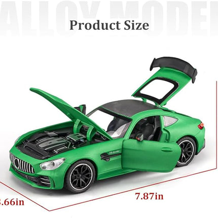 1/24 Benz AMG GTR Model Car Alloy Diecast Pull Back Vehicle Cars with Lights AMG GTR Toy Car Great Gift for Boys & Girls