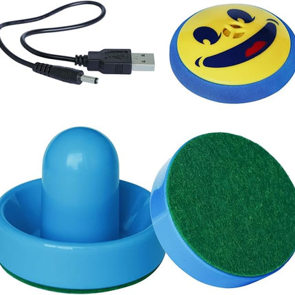 Rechargeable Floating Pucks & Paddles - Any Flat Surface Air Hockey, Includes Charging Cable and Strikers