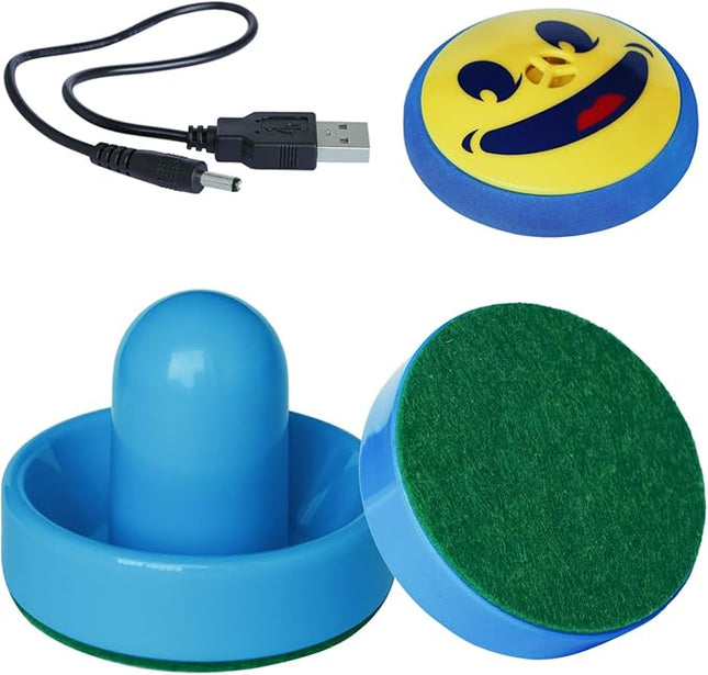 Rechargeable Floating Pucks & Paddles - Any Flat Surface Air Hockey, Includes Charging Cable and Strikers