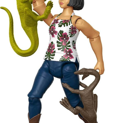 Mattel Jurassic World Camp Cretaceous Human & Dino Action Figure Pack with Sammy & Velociraptor Figures, Plus 2 Compys Smaller Dinosaurs, Collectible Toy Set