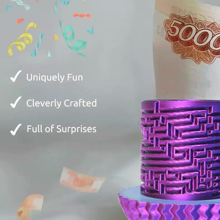 Egg-Shaped Maze Gift Box - Money Box for Cash Gifts, Puzzle Box for Boys & Girls, Easter Gift Box with Hidden Compartments, Easter Present for Birthdays & Special Occasions (Red-Green-Blue Gradient)