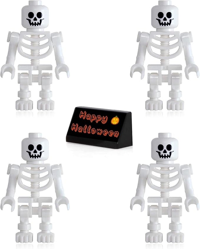 LEGO Pirates of The Caribbean Minifigure - Skeletons (4 Pack) with Halloween Stand