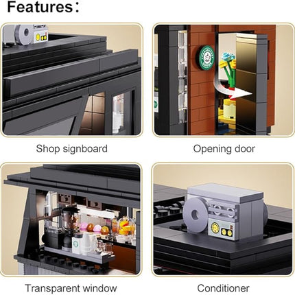 CaDA Master C66005W Japanese Coffee House Building Set,MOC Construction Coffee Shop Modular Buildings with Lights,768PCS City House Idea Gift for Adults