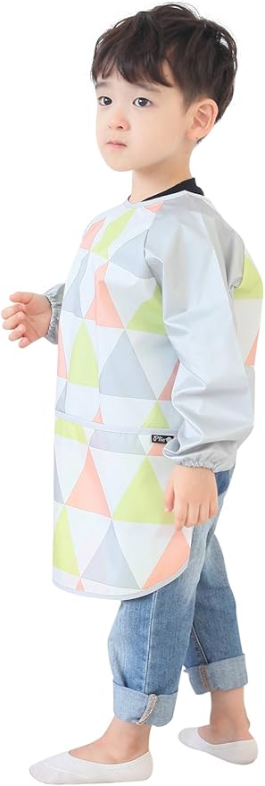 Kids Waterproof Art Smock – Long Sleeve Apron for Painting, Baking, Sensory Play (Ages 1–10)