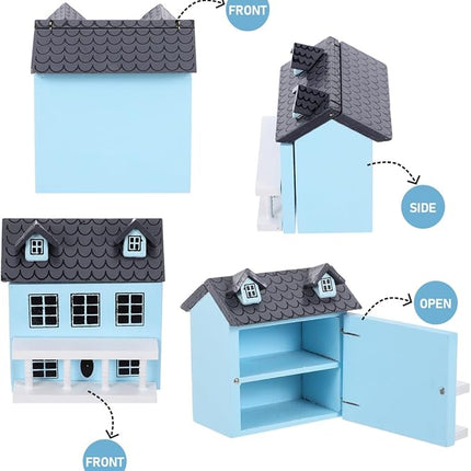 Toyvian Miniature Wooden Dollhouse Kit - Christmas Village Houses & Tiny Toy House Model