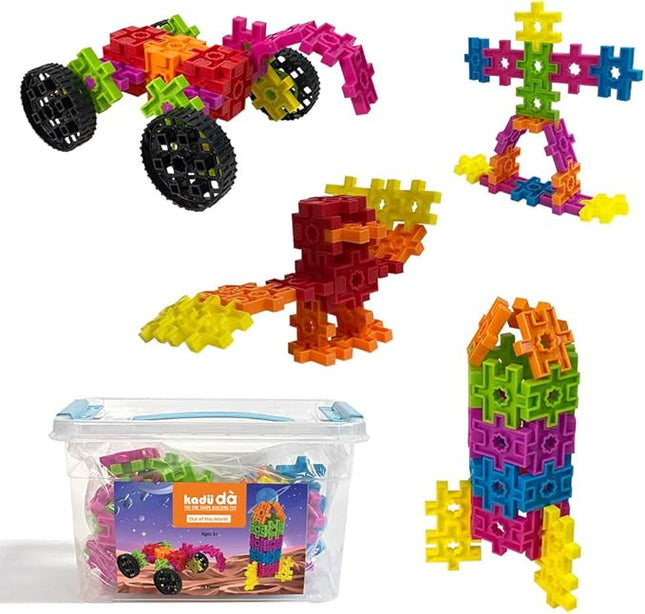 Incredibly Interconnectable Toys KADU DA Out of This World 78 Piece Set - STEM/STEAM Building + Construction Toy, for Open + Imaginative Play