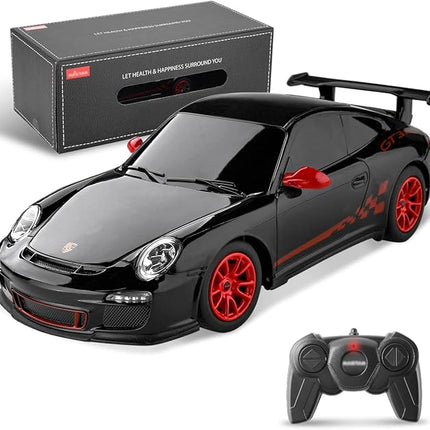 BEZGAR Porsche Remote Control Car - Officially Licensed Porsche 911 GT3 RS Toy Car 1:24 Porsche RC Car Model Vehicle Gift for Boys,Girls,Teens and Adults (39900 Black)