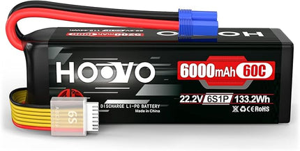 HOOVO 22.2V 6000mAh 60C 6S LiPo Battery with EC5 Plug for RC Quadcopter Truck Boat Airplane Helicopter RC Vehicle