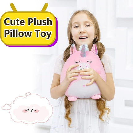 Marsjoy 8" Pink Unicorn Plush Pillow Toy Squishy Stuffed Animal Plushie Pillow Cute Unicorn Huggable Toy Kawaii Soft Cushion for Girl Kid Children's Day Birthdays Christmas