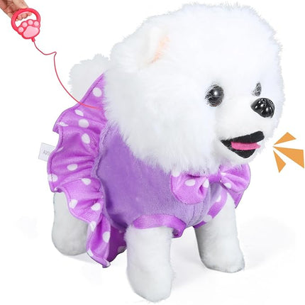 Walking Dog Toy Remote Control, Walking and Barking Robot Dog, Electronic Plush Puppy Toy for Kids Age 3-6, Ideal Gift for Girls(Great Pyrenees)