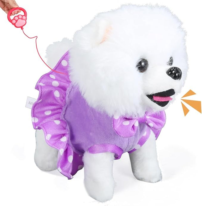 Walking Dog Toy Remote Control, Walking and Barking Robot Dog, Electronic Plush Puppy Toy for Kids Age 3-6, Ideal Gift for Girls(Great Pyrenees)