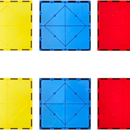 Gemmicc 6 PCS Large Magnetic Tiles,Jumbo Magnet Base Plates,STEM Magnetic Building Blocks for Kids Boys Girls