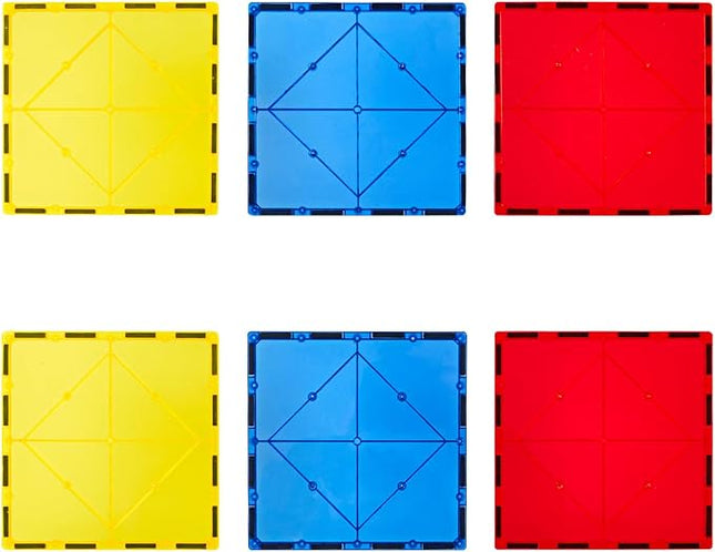 Gemmicc 6 PCS Large Magnetic Tiles,Jumbo Magnet Base Plates,STEM Magnetic Building Blocks for Kids Boys Girls