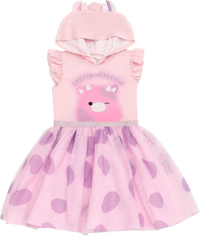 Squishmallows Girls Scuba Cosplay Hooded Tulle Tutu Dress Toddler to Big Kid Sizes (4T - 14-16)