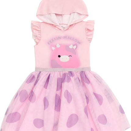 Squishmallows Girls Scuba Cosplay Hooded Tulle Tutu Dress Toddler to Big Kid Sizes (4T - 14-16)