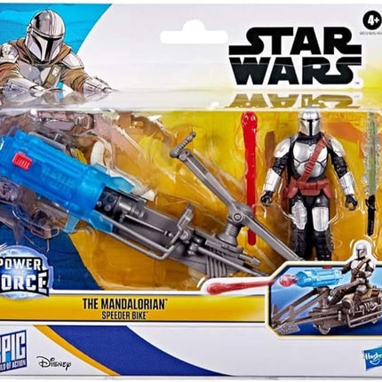 STAR WARS Epic World of Action The Mandalorian & Speeder Bike, 4-Inch Action Figure & Vehicle, Toys for 4 Year Old Boys and Girls & Up