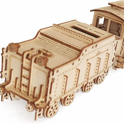 3D Wooden Puzzle - DIY Mechanical Steam Train Model Kits - Wood Crafts Vehicle Building Model - Wooden STEM Brain Teaser Puzzle - Steam Train Christmas Birthday Gifts for Adults & Teens
