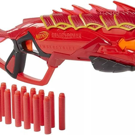Nerf DragonPower Emberstrike Blaster, Inspired by Dungeons and Dragons, 8-Dart Drum, 16 Nerf Darts, Dart Storage