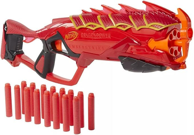 Nerf DragonPower Emberstrike Blaster, Inspired by Dungeons and Dragons, 8-Dart Drum, 16 Nerf Darts, Dart Storage