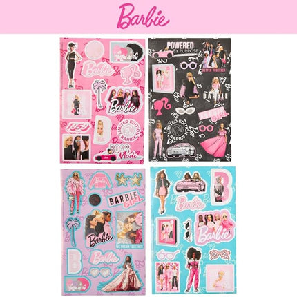 Barbie Sparkle Journal Set for Kids, Journal Kit with Stickers and Gems