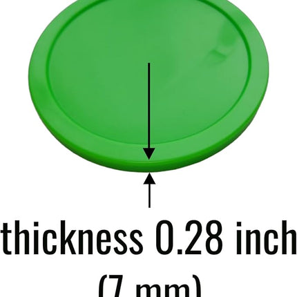 3.25-Inch (82mm) Fluorescent Air Hockey Pucks - Set of 2 - Durable 7mm Thick Pucks for Standard & Commercial Air Hockey Tables - High Visibility & Fast Gameplay